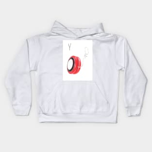 Y for Yoyo alphabet illustration, pencil illustration from my alphabet series Kids Hoodie